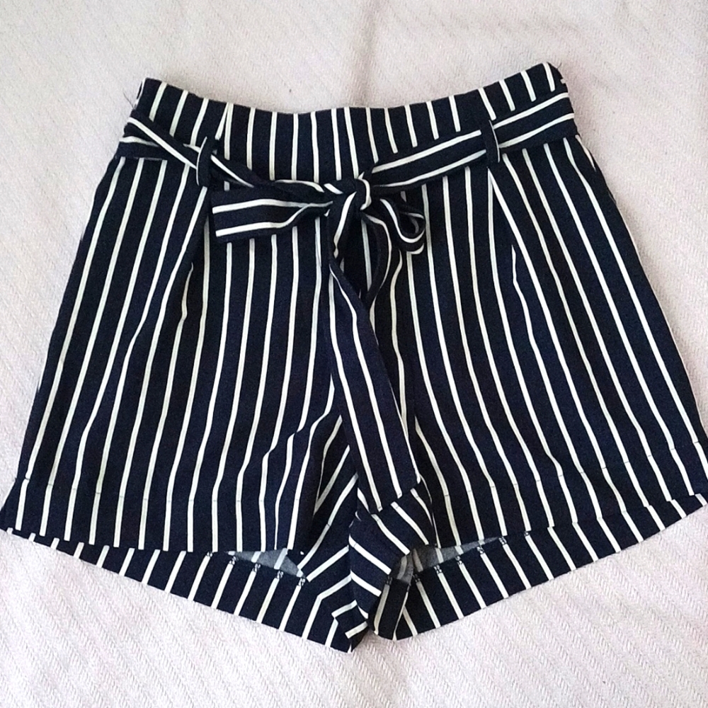 Have Navy and White Striped Shorts